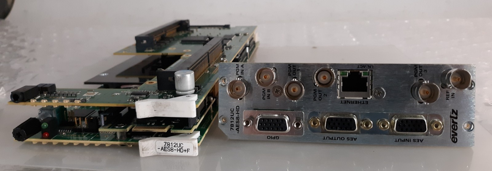 Evertz 7812UC-AES8-HD+F HD Up Converter w/ AES Fiber I/O + 7812UC-AES8-HD BP