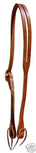 Harness leather slot ear bridle headstall ties USA custom quality cowboy H1060