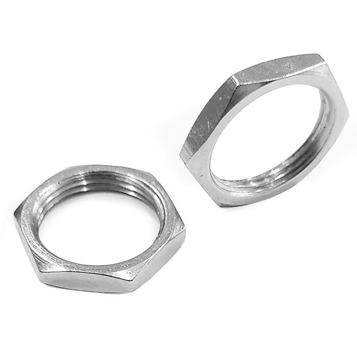 15/32"-32 x W9/16" x 3/32" UNS Thread Hex Panel Nut Nickel Plated - Pack of 50