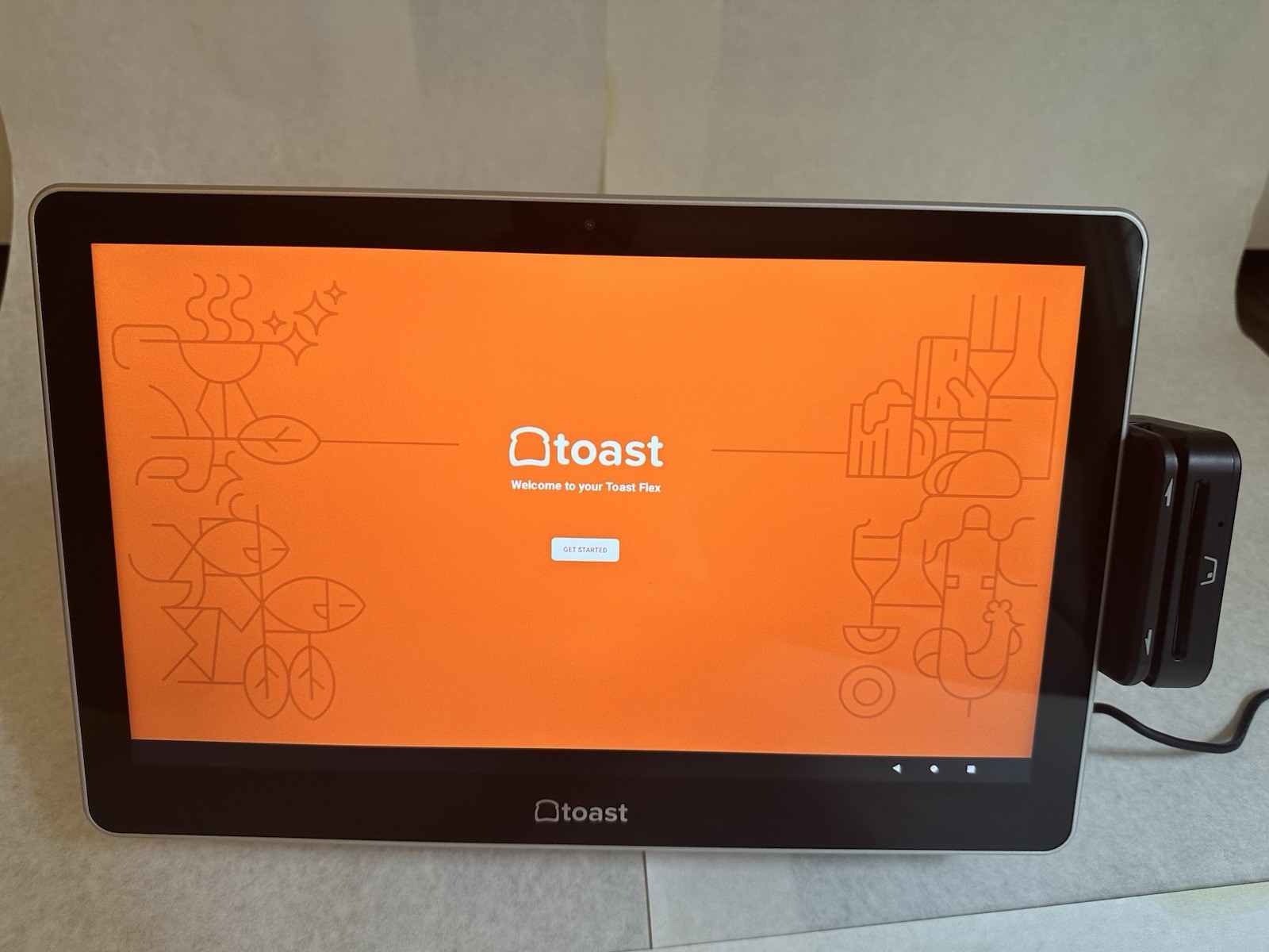 Toast Flex 14 POS Terminal TT200 MSR Reader Stand w/Power Supply - Factory Reset