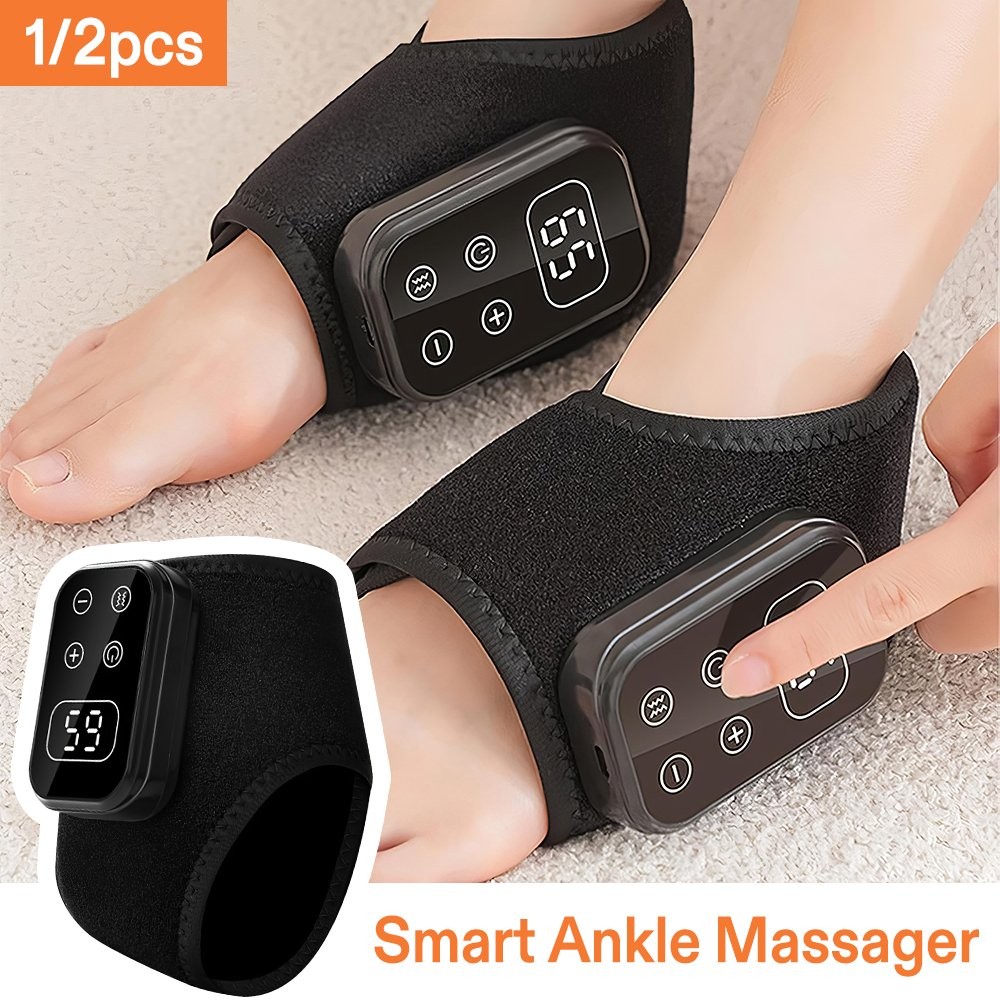 Electric Foot Ankle Massager Relieve Ankle Pain 6 Heat Levels, 5 Vibration Modes