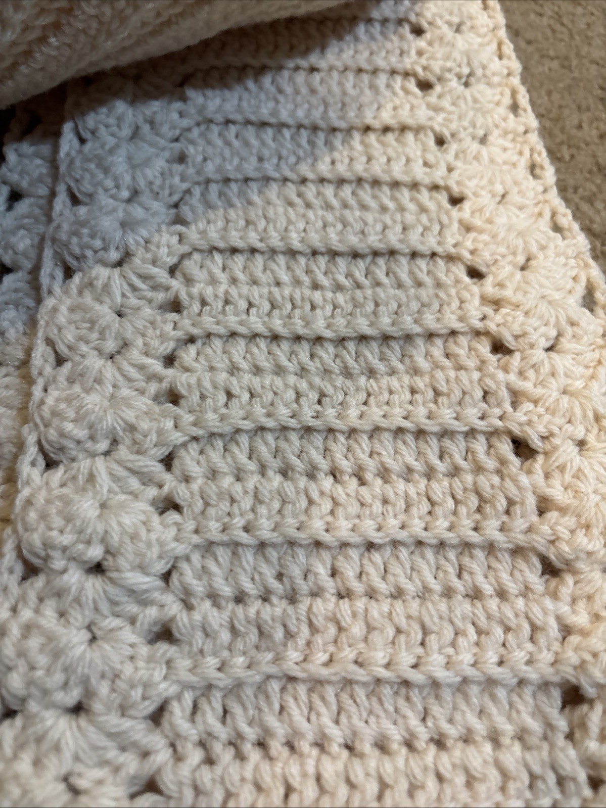 Vintage Crochet Neck Scarves Handmade Machine Washable Cotton 80”x7”￼