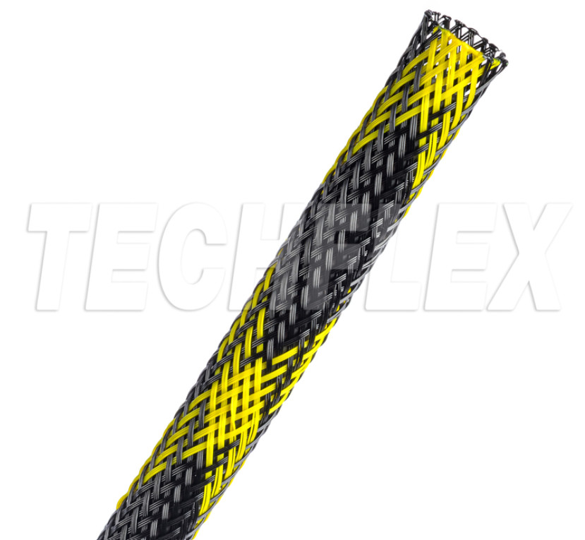 TECHFLEX PET 3/8" Black with Neon Blue Yellow - 500ft Full Roll