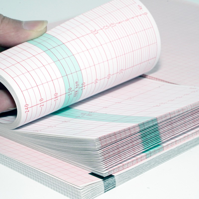 5 Packs 112mm x 100mm Fetal Monitor Recording Paper 150 Sheets Each，US