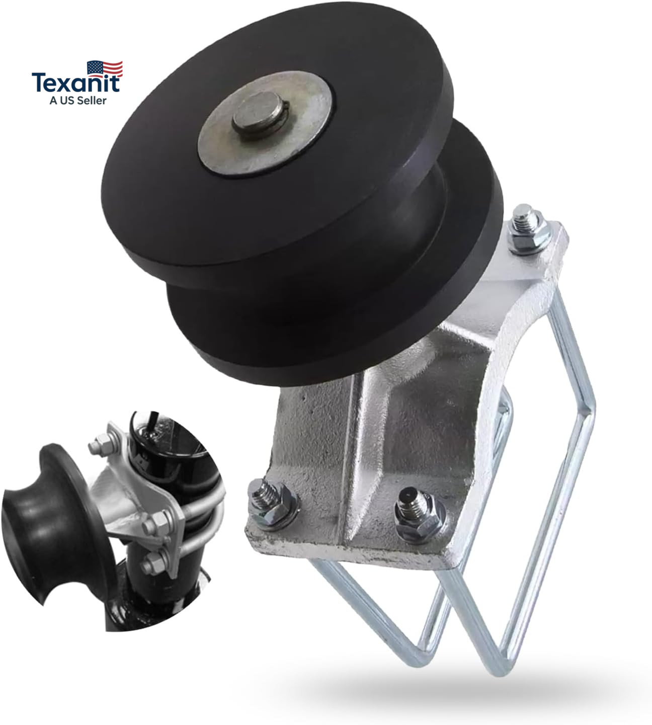 Cantilever Gate Rollers, Nylon Rollers for 4" round Post, 2-3/8" or 2-1/2" Chain