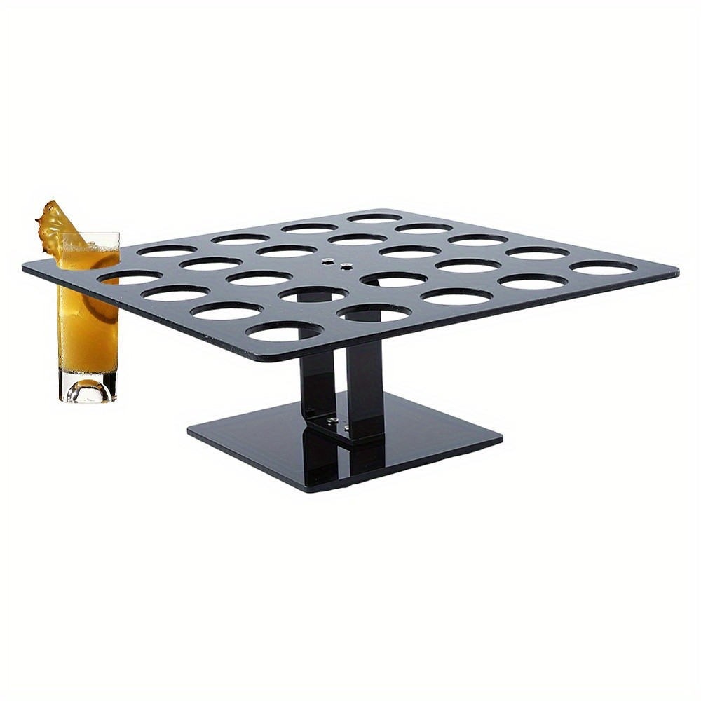 1set Acrylic Wine Glass Holders Square Black 300x300x110mm Inner Diameter: 40mm
