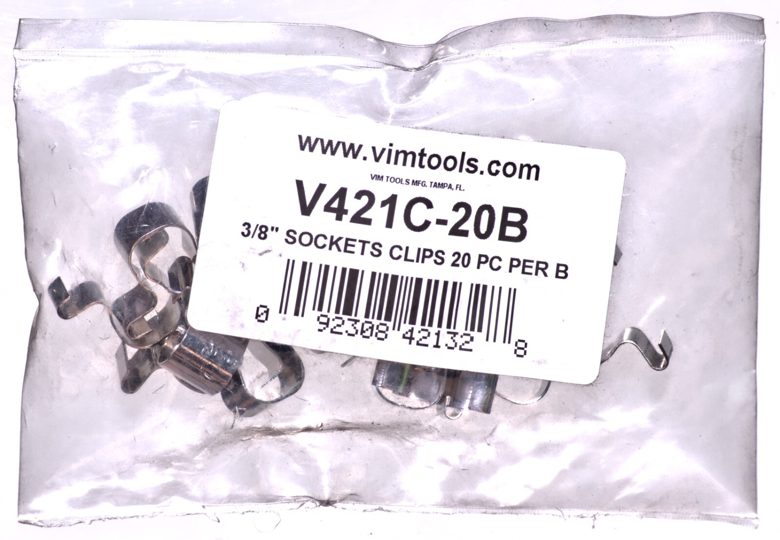Vim V421C-20B - 20 qty. Replacement 3/8in Dr. Rail Clips for V421 Storage Rail