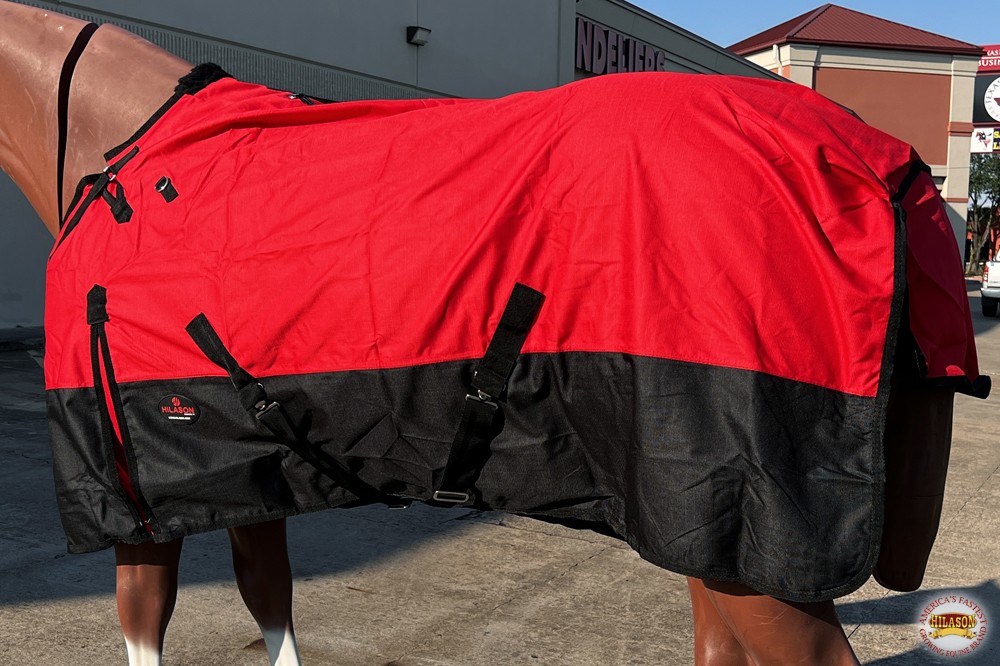 HILASON 1200D Turnout Light Winter Waterproof Rain Sheet Horse Black | Sheets