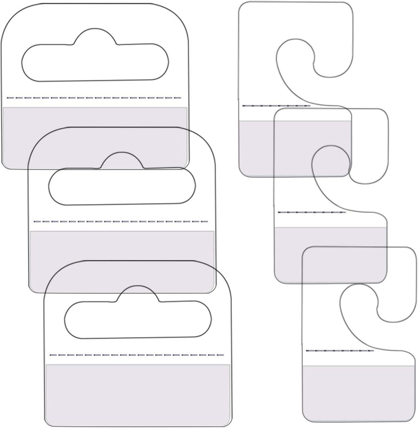 SnowTing 120Pcs Self Adhesive Plastic Hang Clear Tabs Hooks Display