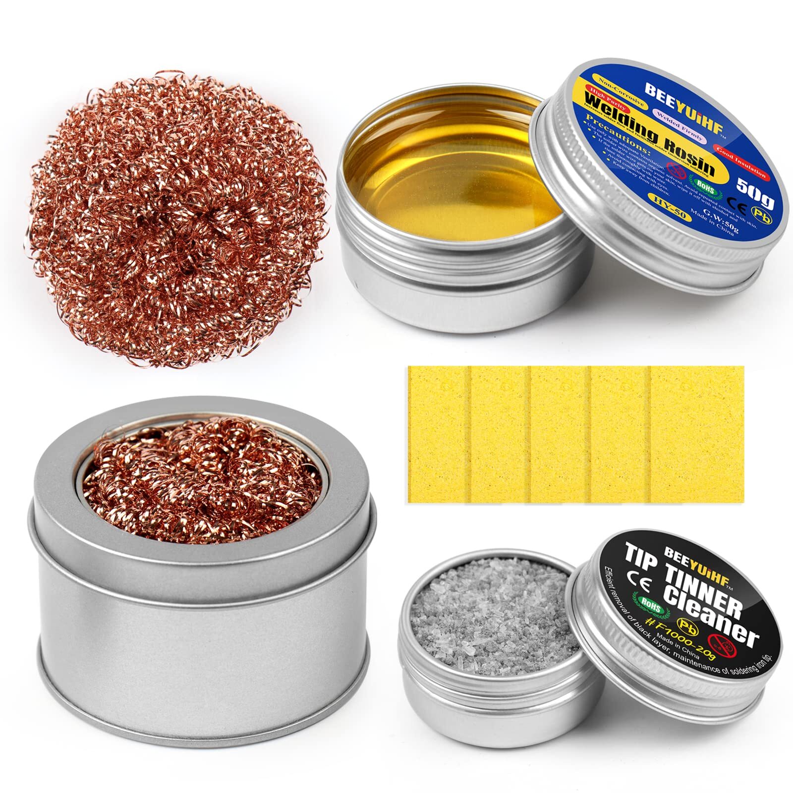 Soldering Tip Cleaning Kit Rosin Paste Flux and Soldering Tip Cleaner and 2 P...