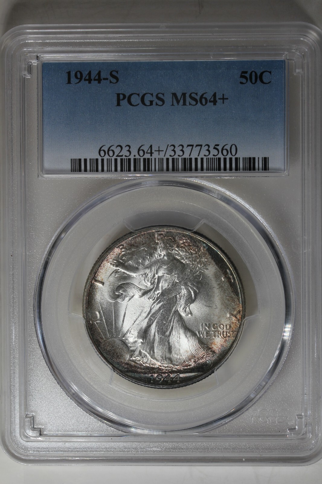 1944-S  .50  PCGS  MS64+     Walking Liberty,  Lady Liberty Half
