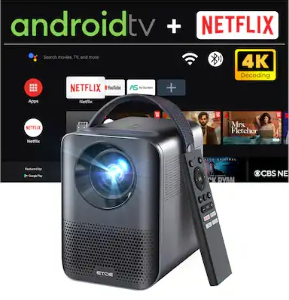 ETOE D2 PRO Smart 4k Projector (model A1172) BUILT-IN ANDROID TV & NETFLIX