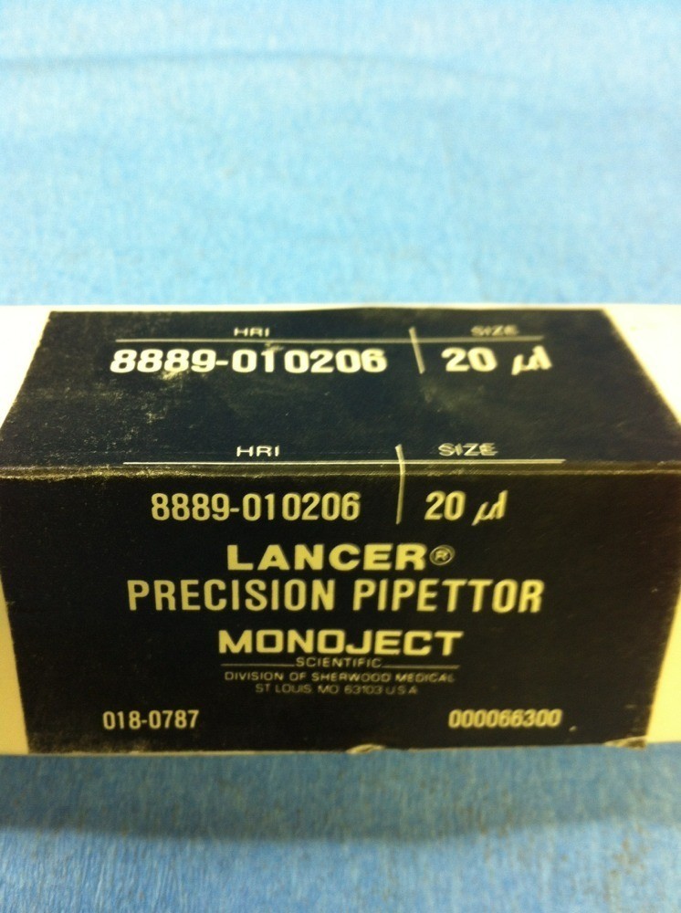 NEW LANCER Precision Pipettor 20 uL Automatic Pipette 8889-010206