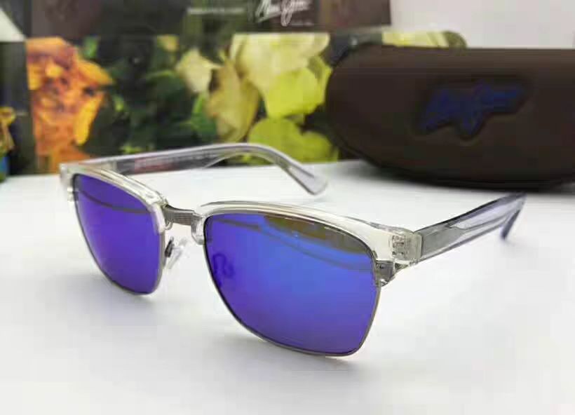 MAUI JIM KAWIKA POLARIZED SUNGLASSES CRYSTAL FRAME/BLUE HAWAII LENS B257-05CR