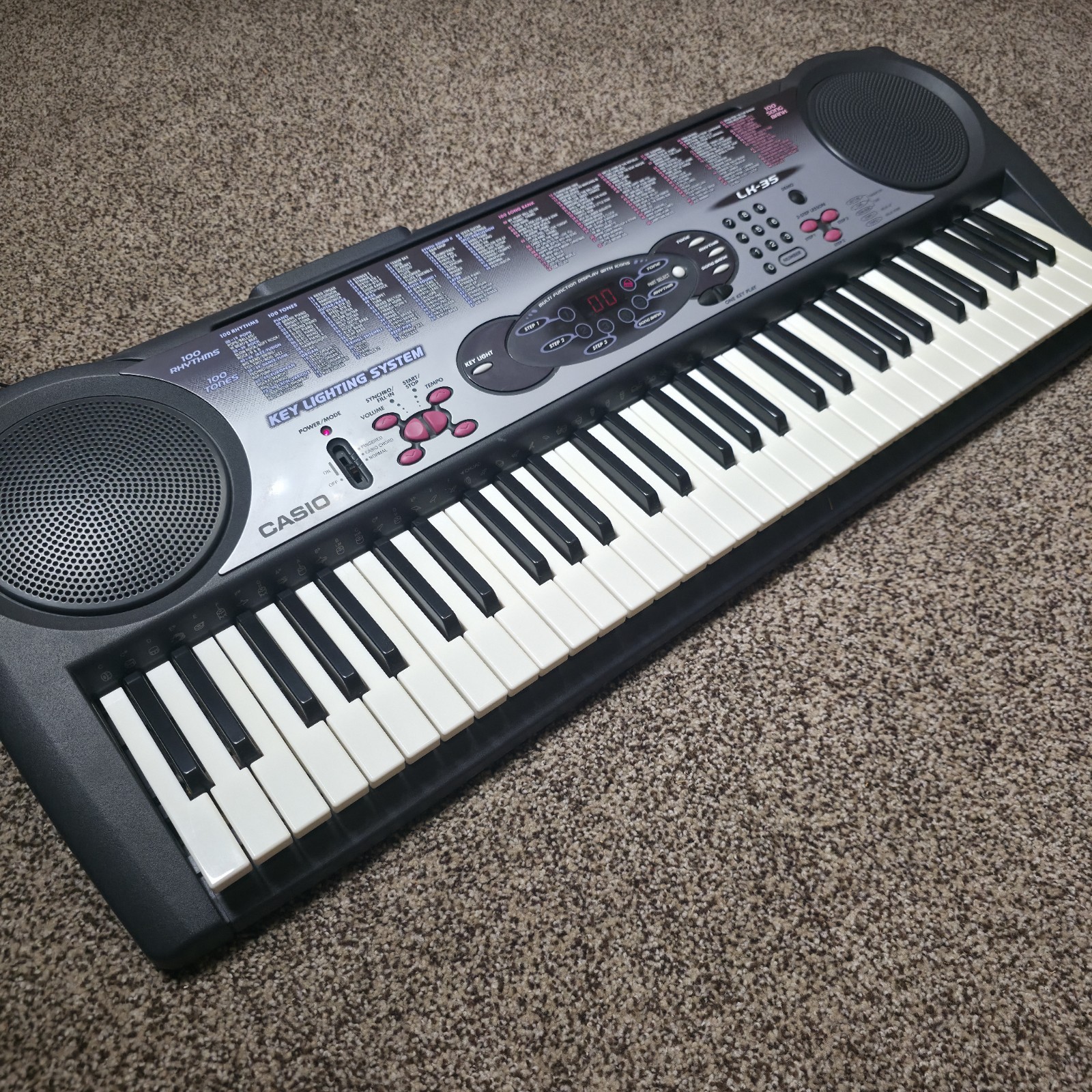 Casio LK-35 Lighted Key Learning Keyboard OEM Adapter 61 Key Piano