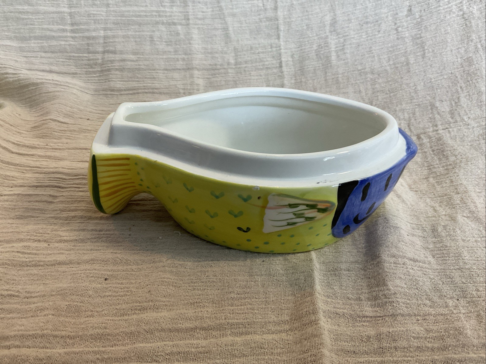 Fish Shaped Studio Nova Trinket Box. Bright & Colorful. Ceramic. Bathroom.