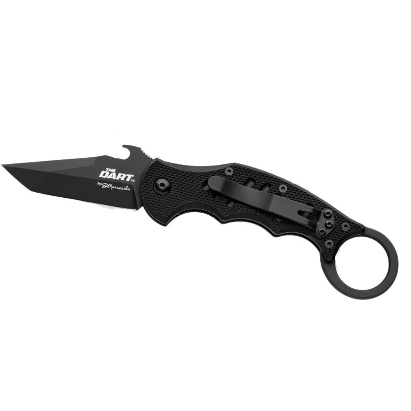 Fox Dart 597 Folding Knife 2.5" N690Co Stainless Steel Karambit Blade Black G10