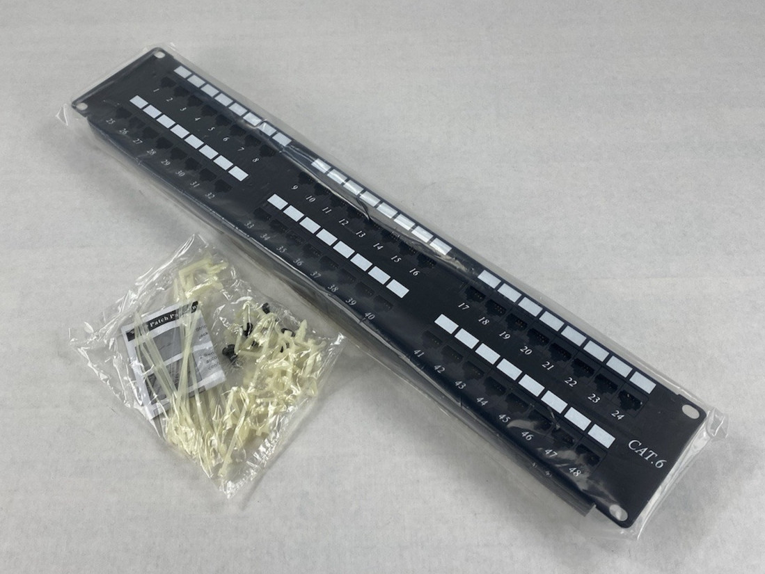 Cat 6 180° Unshielded Patch Panel, 110 Type IDC with 48 Ports