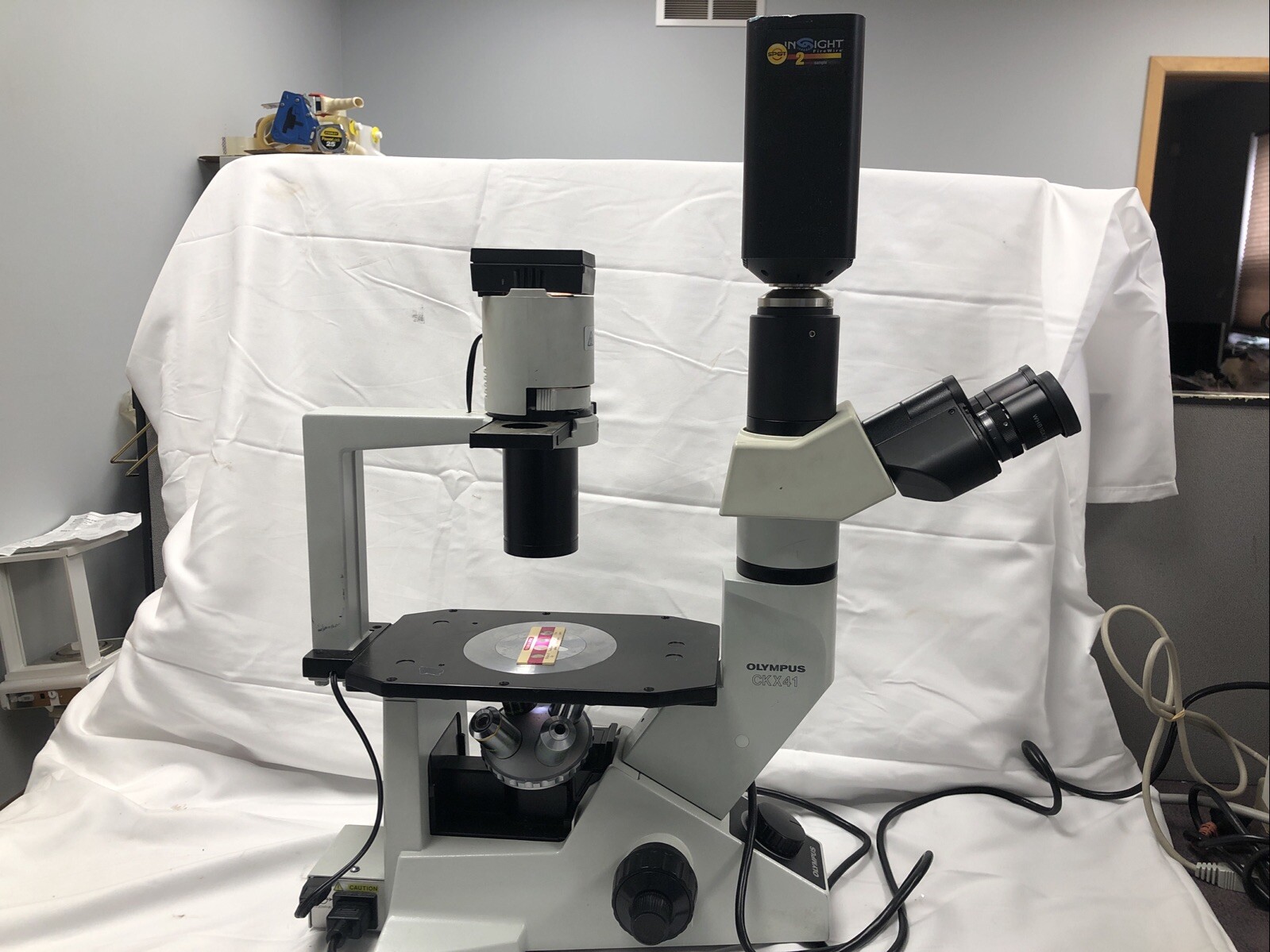 Olympus CKX41 Inverted Microscope with Phase Contrast 4 objective 4,10,20,40