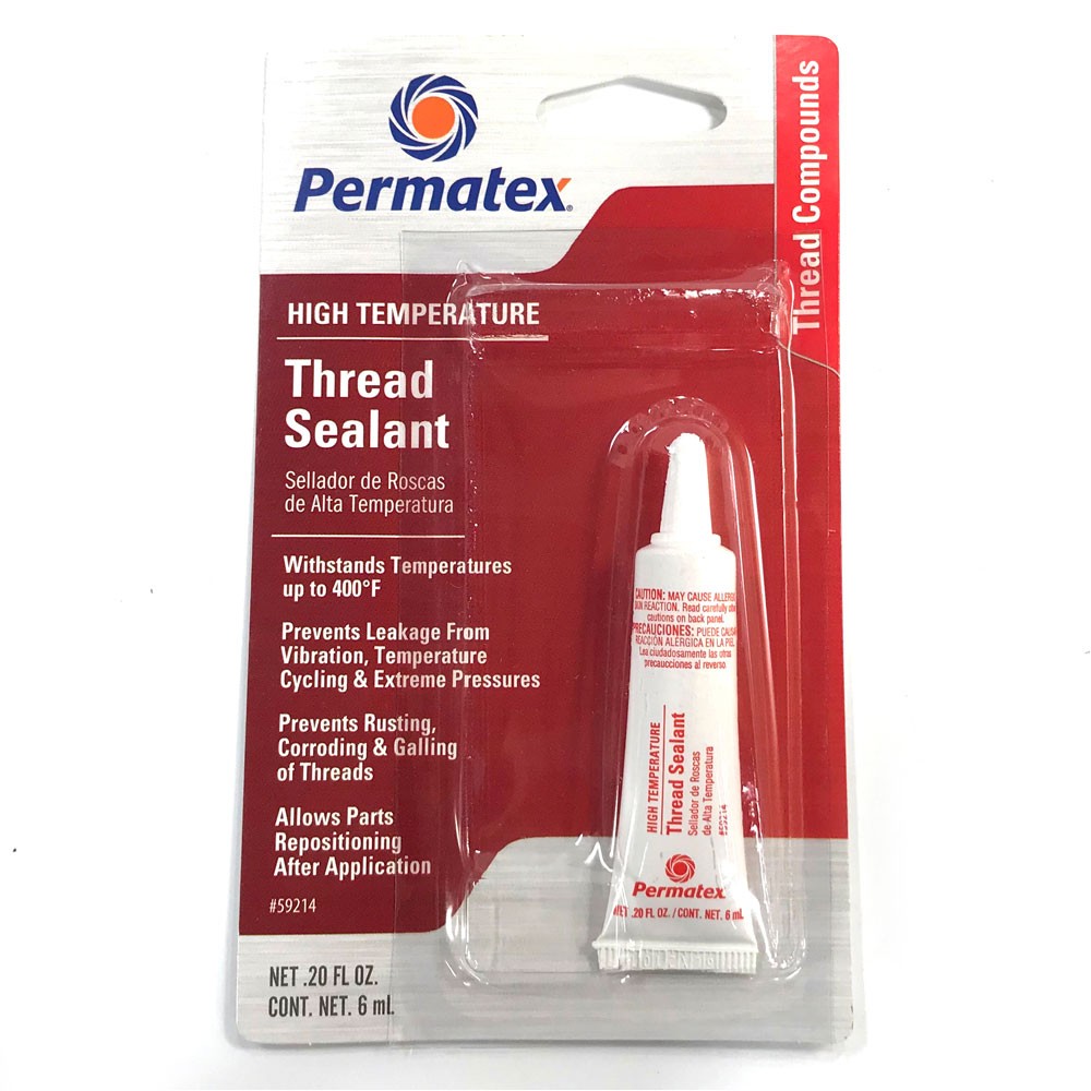 Permatex Thread Sealant 59214; High Temperature .20oz Squeeze Tube, PTFE