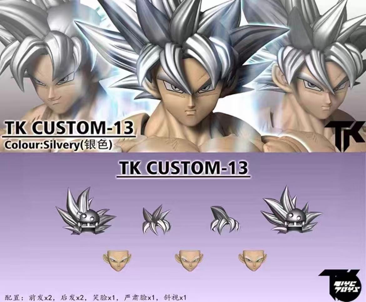 TK custom 13 1/12 shf Ultra Instinct goku Silvery hair Head Sculpt kit UI goku