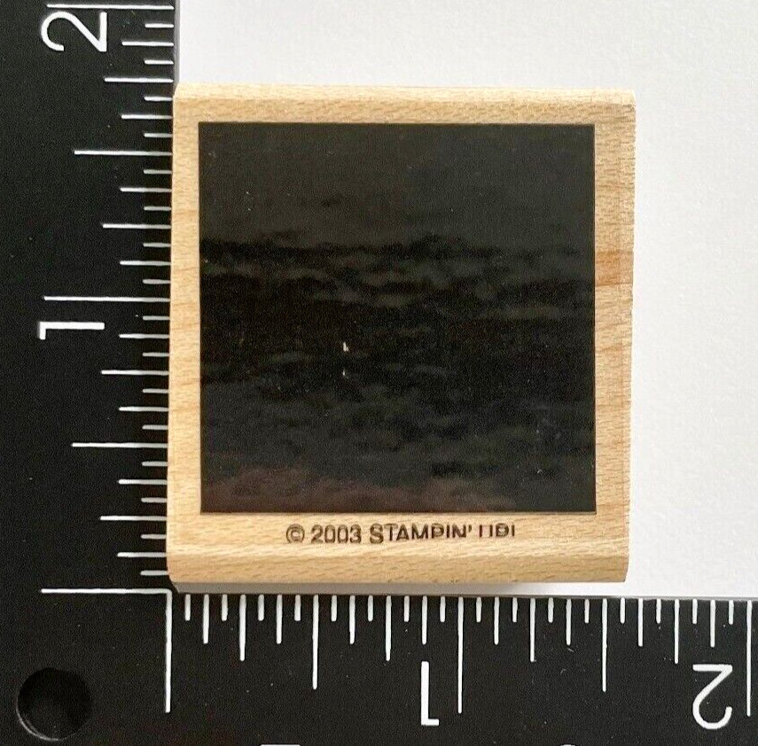 Stampin Up Solid Square Shape Shadow Block 2003 Wood Mounted Rubber Stamp