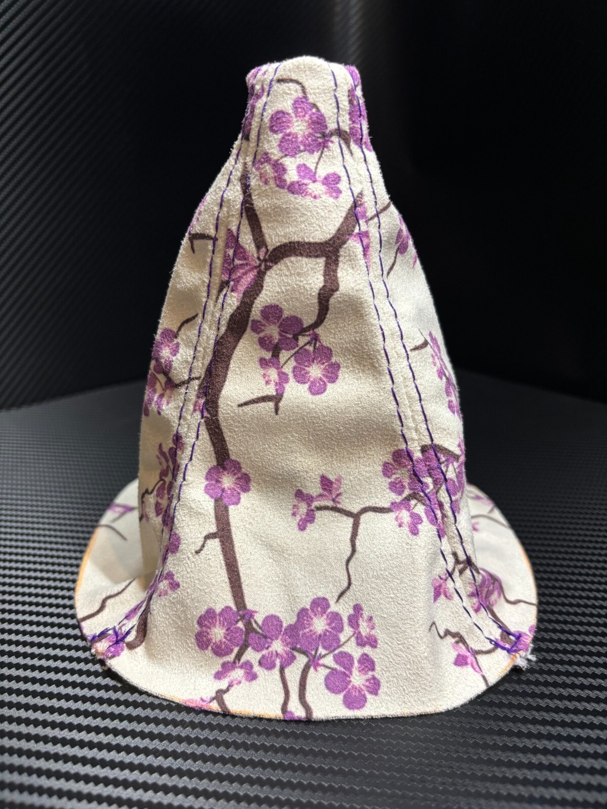 Fits 2002-07 Subaru Impreza and WRX Shift Boot White with Purple Cherry Blossoms