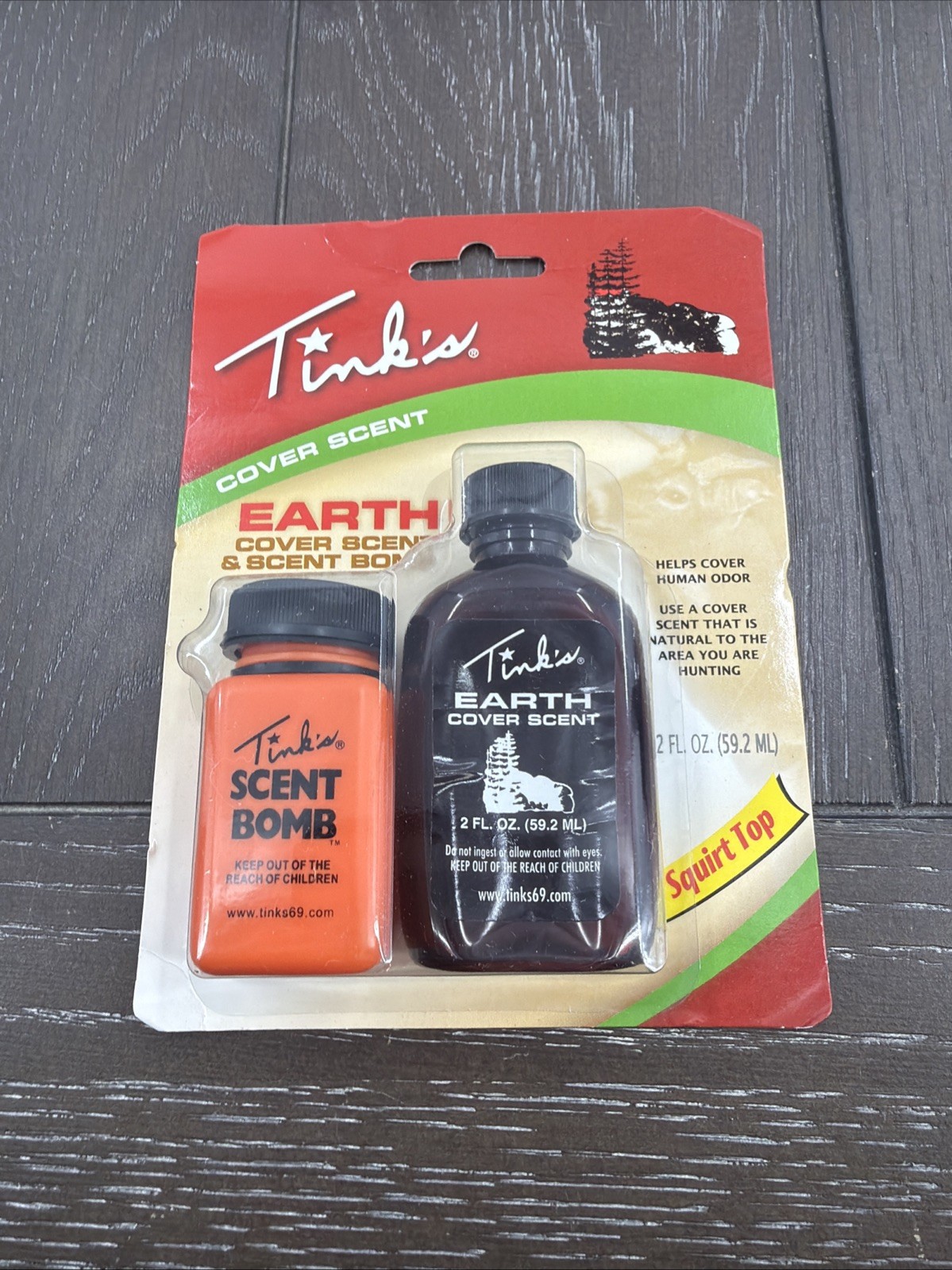 Tinks Earth Cover Scent and Scent Bomboz bottle Hunting tracking trapping NIP