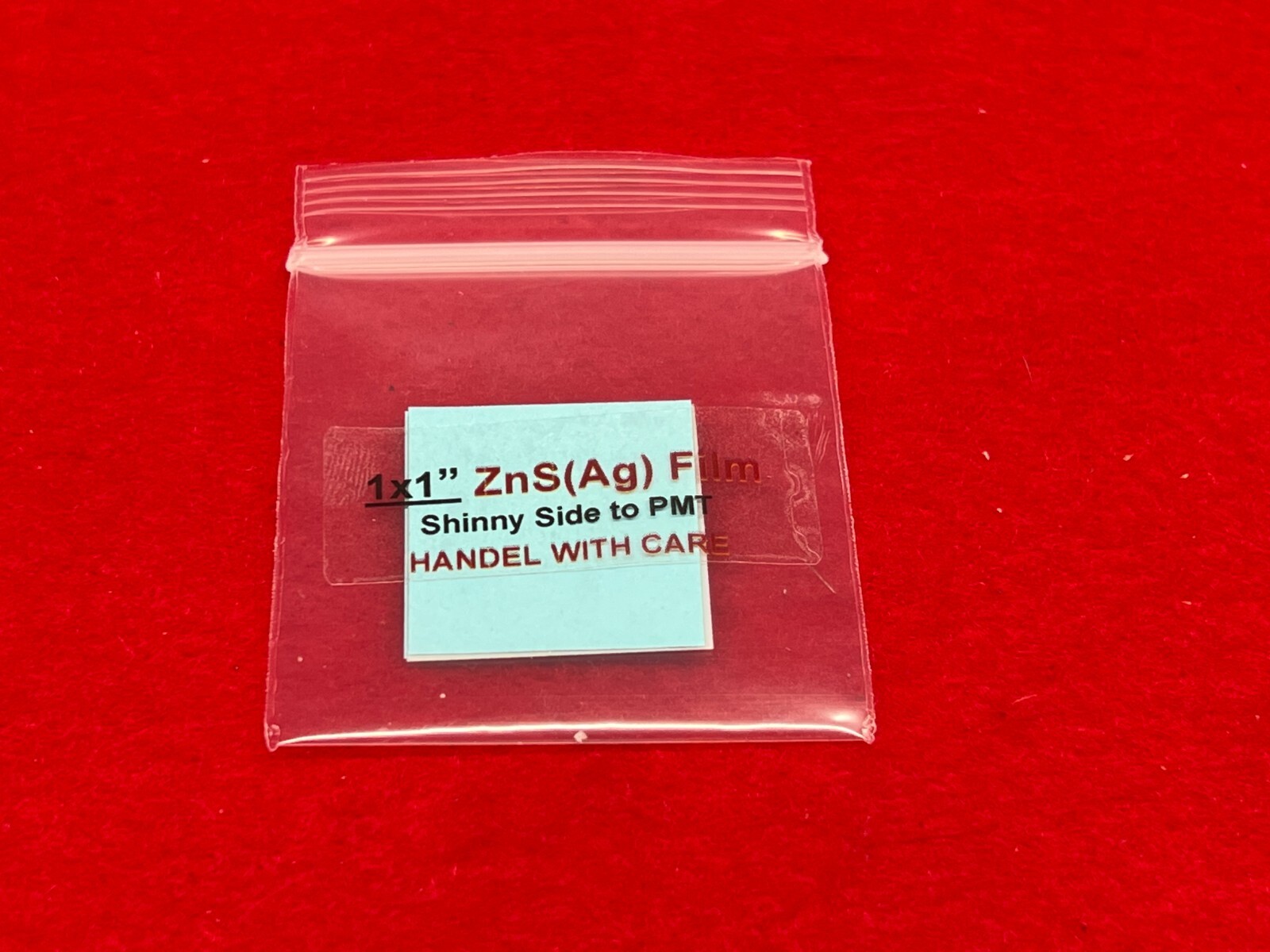ZnS(Ag) over Thin Film Polyester 1x1" Alpha Radiation Detection Spinthariscope