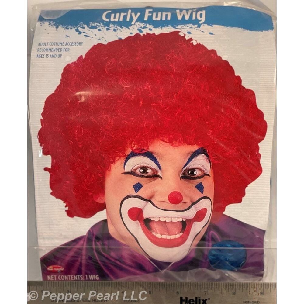 Curly Fun Clown Wig Costume Accessory BLUE Birthday Halloween Party One Size