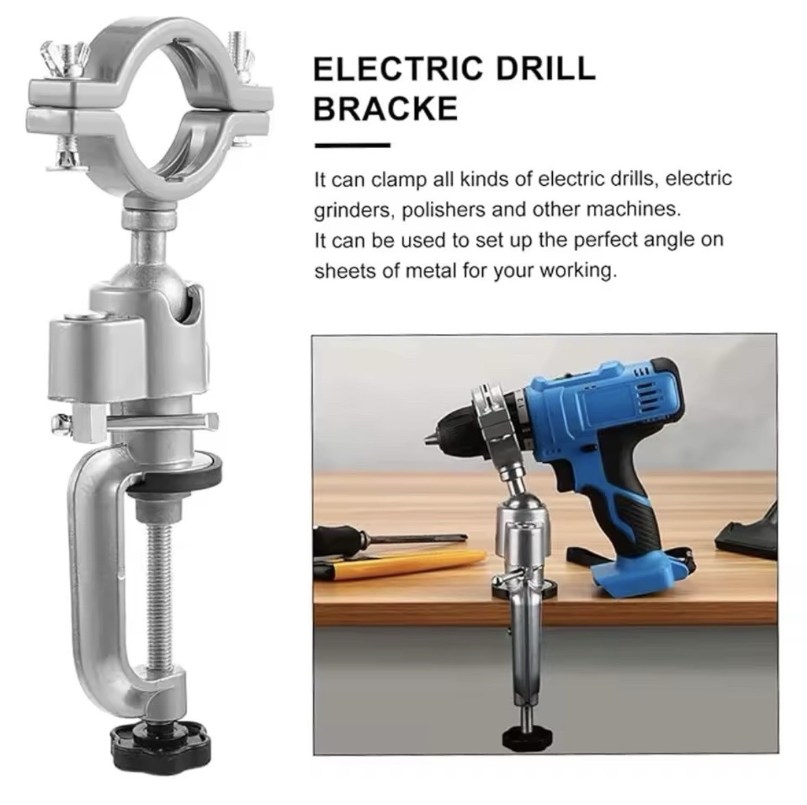 360° Bench Clamp Bracket For Dremel Grinder Table Mount