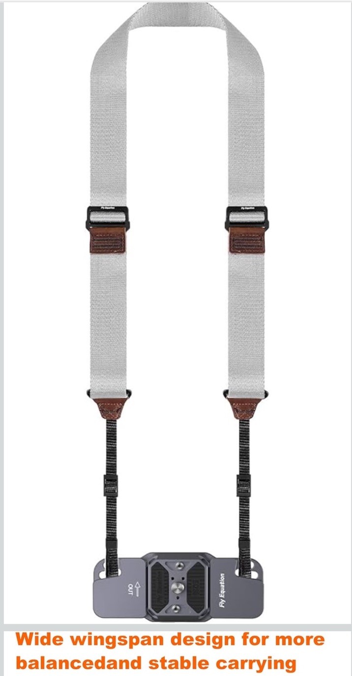 Fly Equation Camera Shoulder Strap Quick Release and Adjustable Crossbody Gray