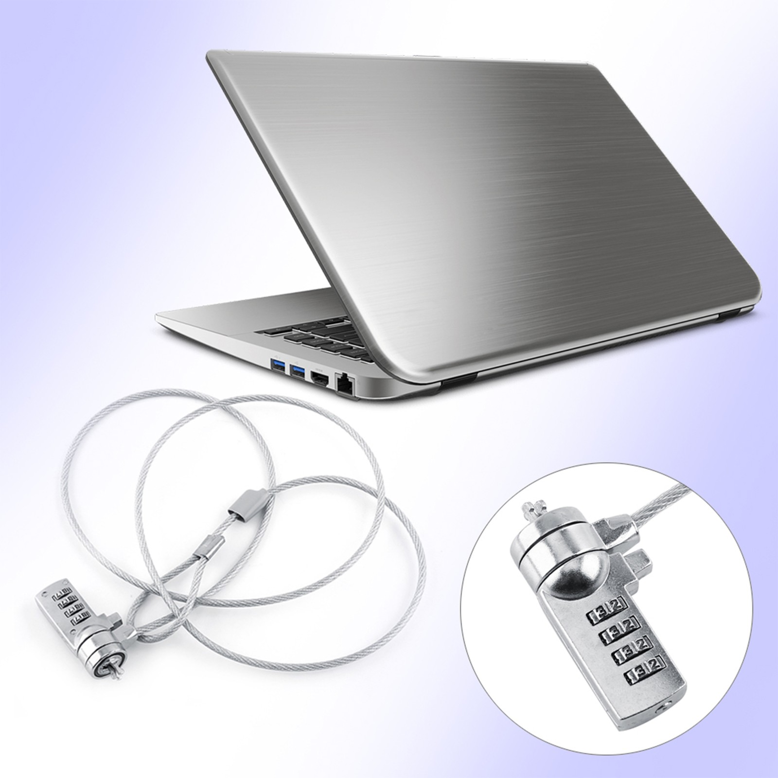 Laptop Combination Security Lock Cable Chain Theft Deterrent 4 Digit