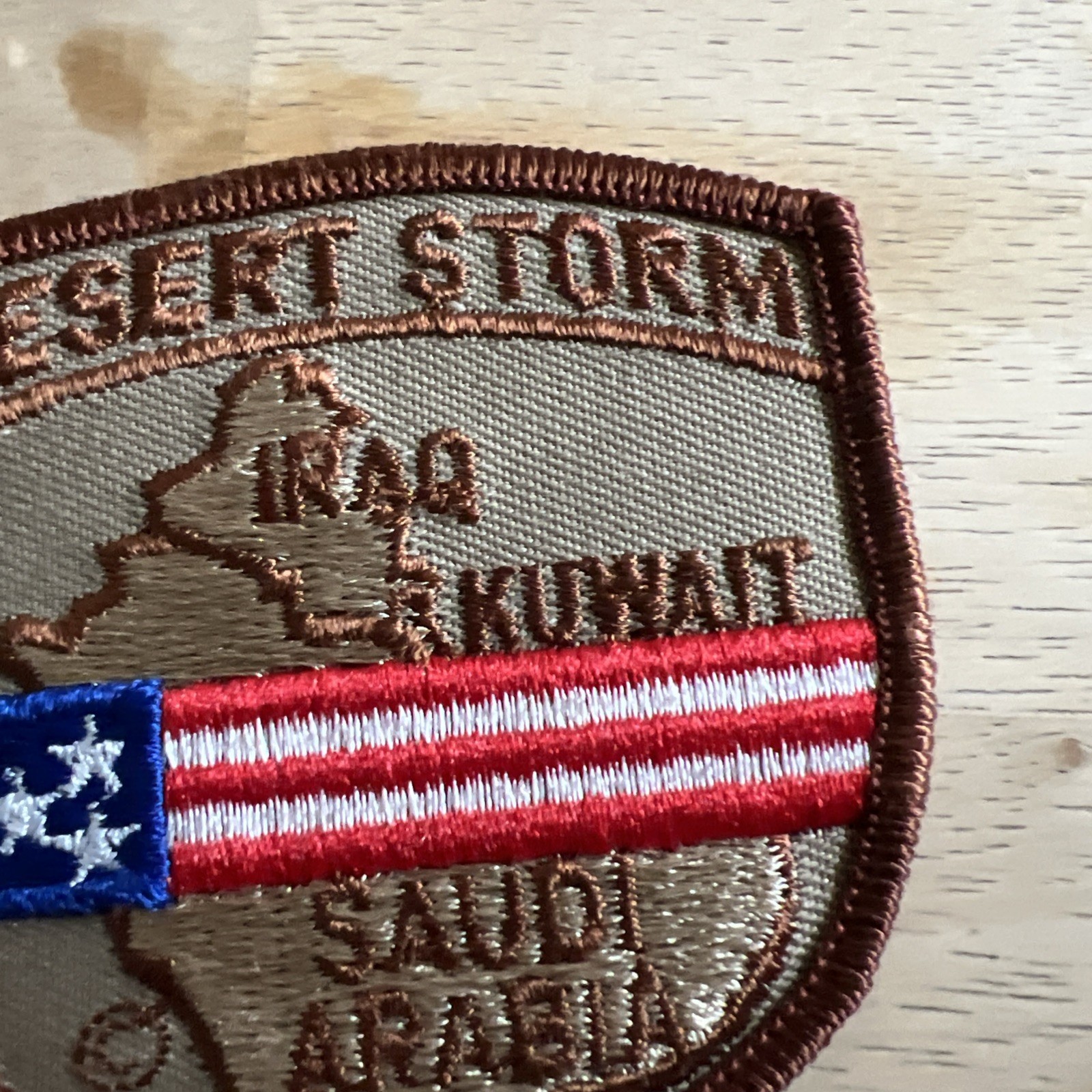 Large Operation Desert Shield Patch US Flag & Theater Map Iraq Kuwait Saudi