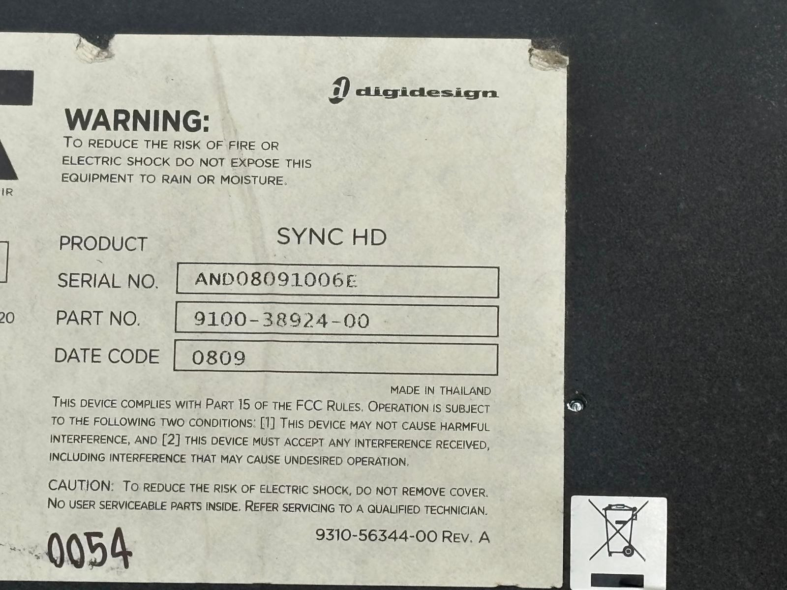 Avid / Digidesign Sync HD 9100-38924-00 Master Clock Synchronizer for Pro Tools