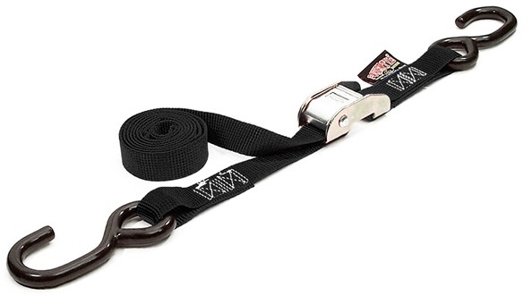 POWERTYE TIE-DOWN CAM S-HOOK 1"X144" BLACK EACH