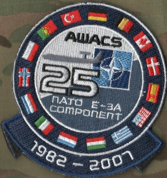 NATO Boeing E-3 Sentry AWACS 25th Anniversary Commemorative iron-on Insignia