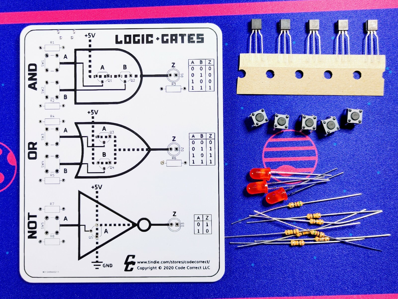 Logic Gates Learning Kit #2 - Transistors (Assembly Required)