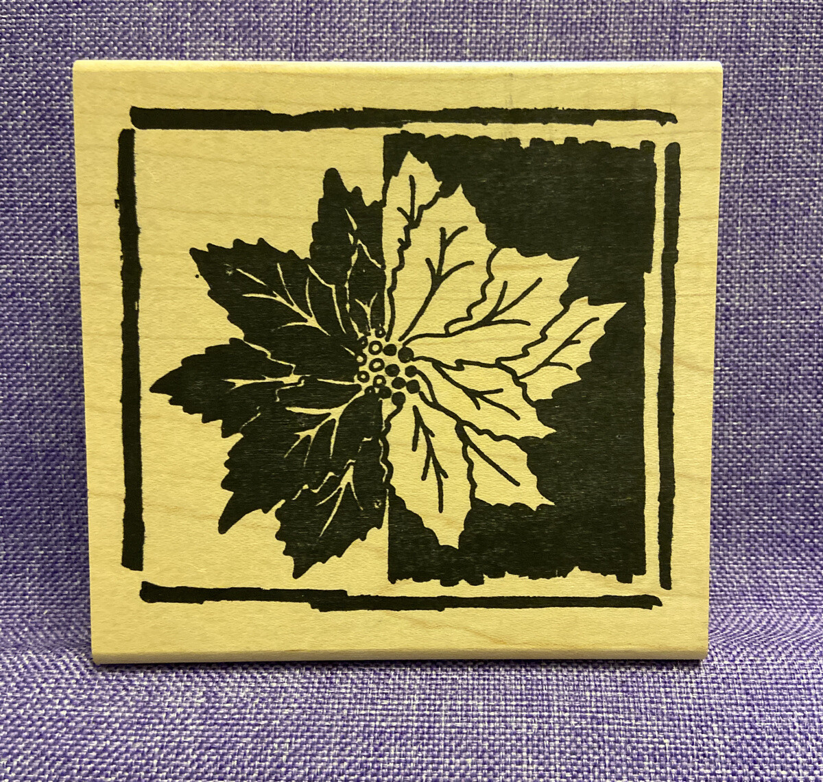 VTG ~ JUST FOR FUN 1996-2008 ~ 2 Toned Poinsettia ~ Rubber Stamp Brand New!