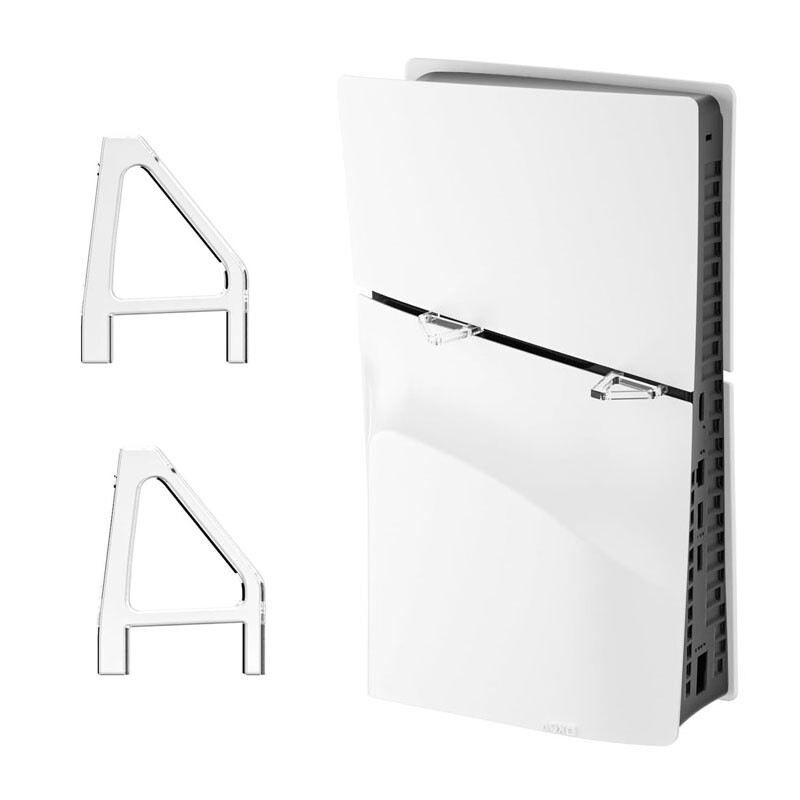 For PS5 Slim Console Wall Mount PS5 Gamepad Holder +RGB Light / Triangle Stand