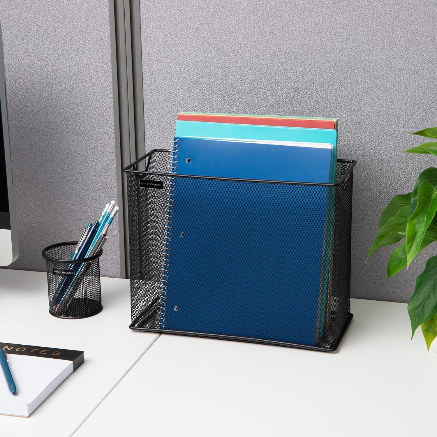 Vertical File Storage Desktop Organizer Hanging Files Office Metal Mesh 12.25"L
