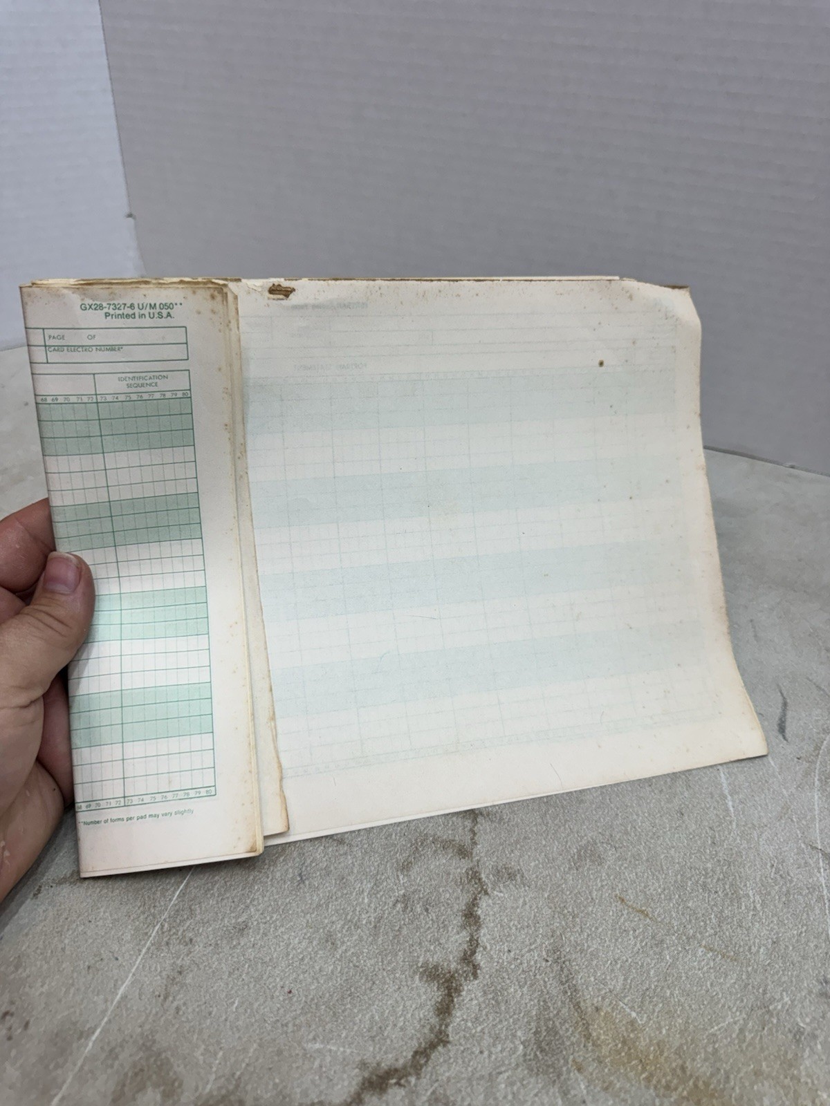 vintage ibm fortran coding form gx28-7327-6 u/m 050