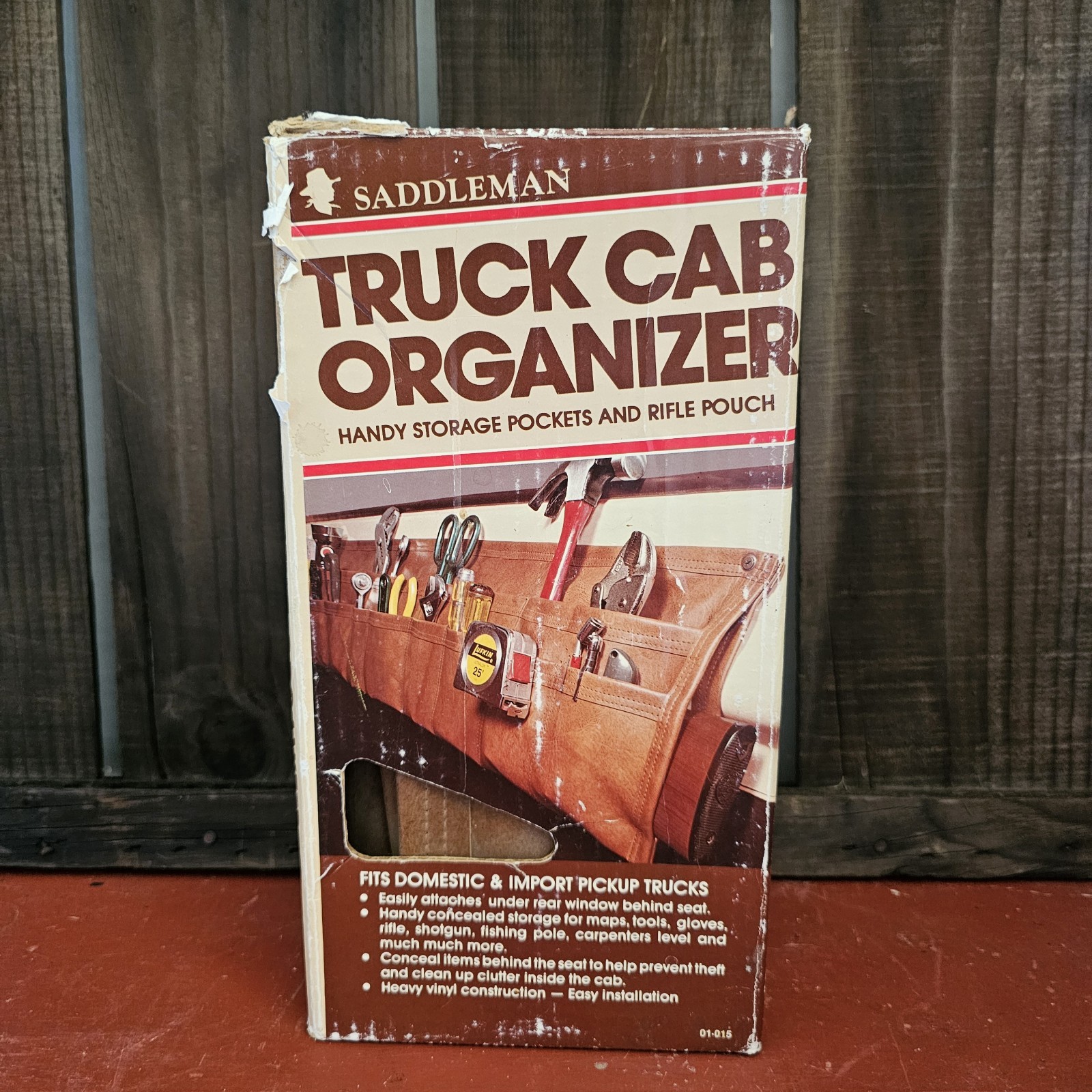Vintage Saddleman Truck Cab Organizer Rifle Pouch Brown Vinyl Old Stock