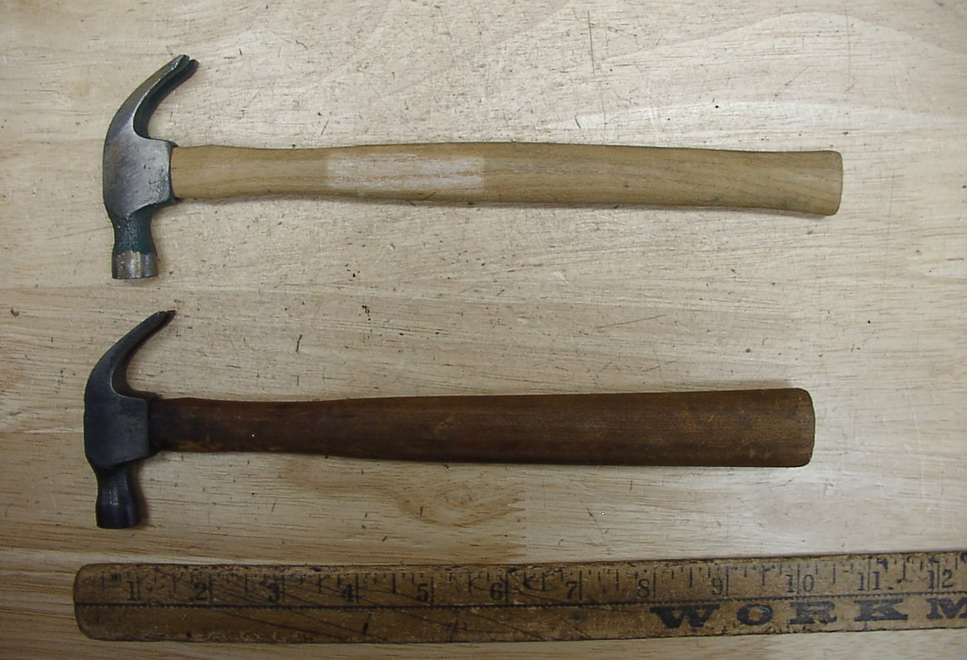 2 Unbranded Curved Claw Hobby  Hammers,4.2oz. & 3.9oz, Exc Steel & Handles,L@@K!