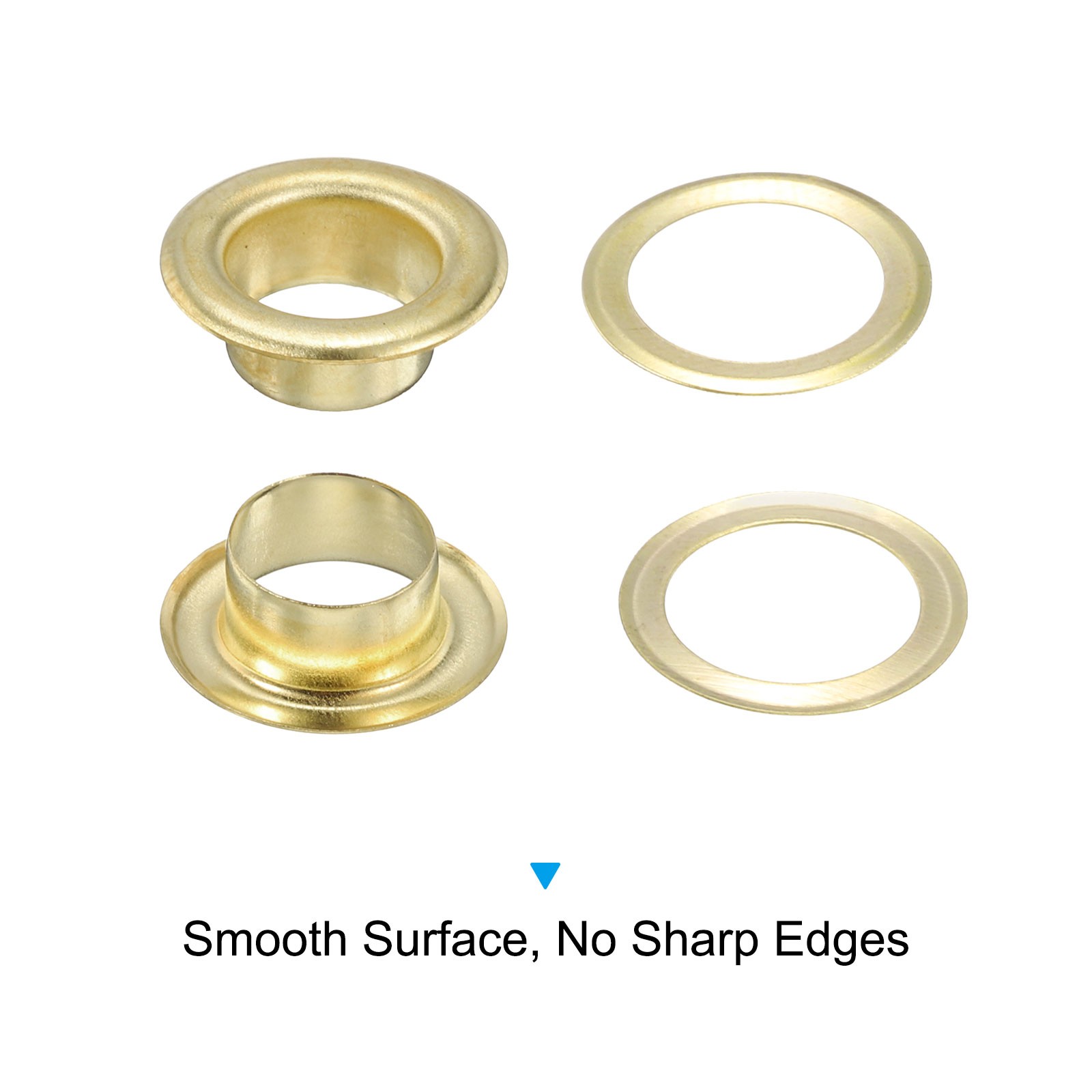Grommet Eyelet Kit 100pcs 12mm Inner Dia, Gold