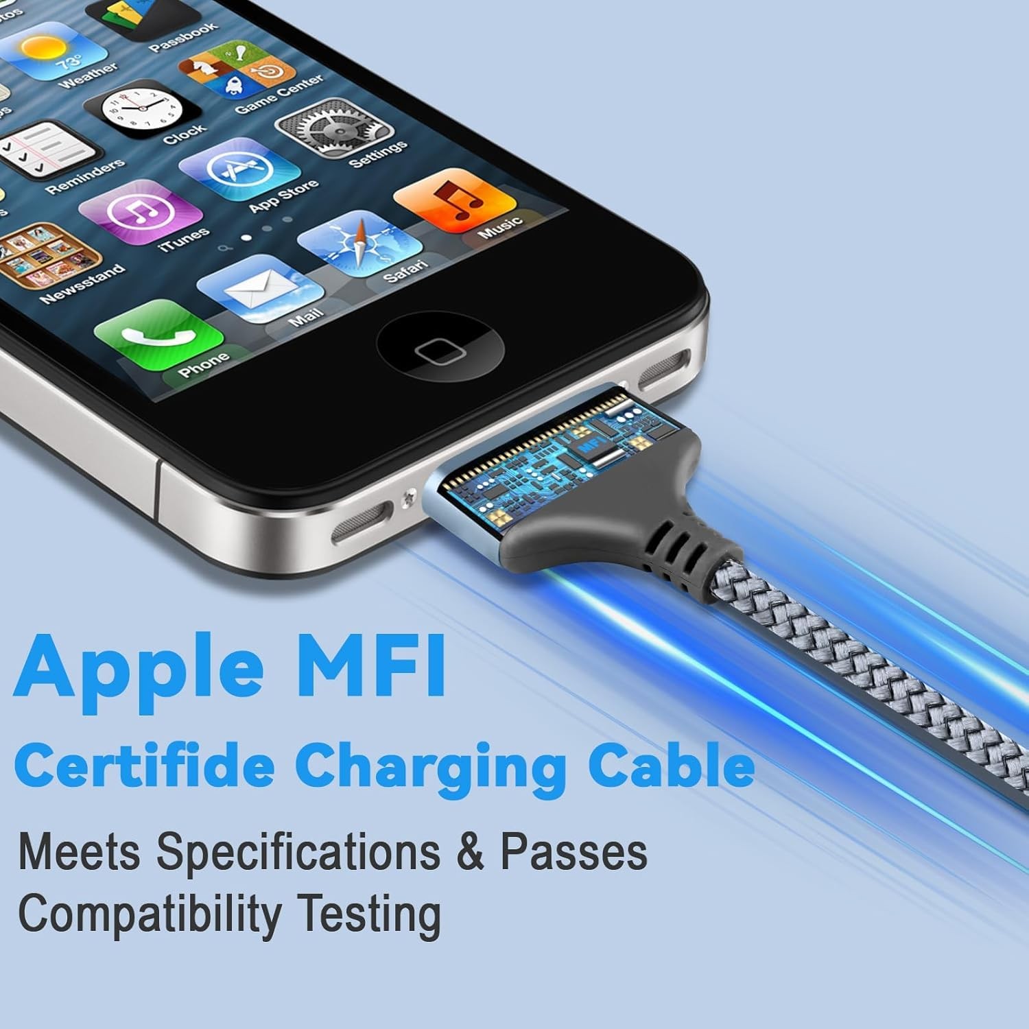 LBSC USB to 30 Pin Charger Cable Compatible with Old iPhone 3.3ft, Silver