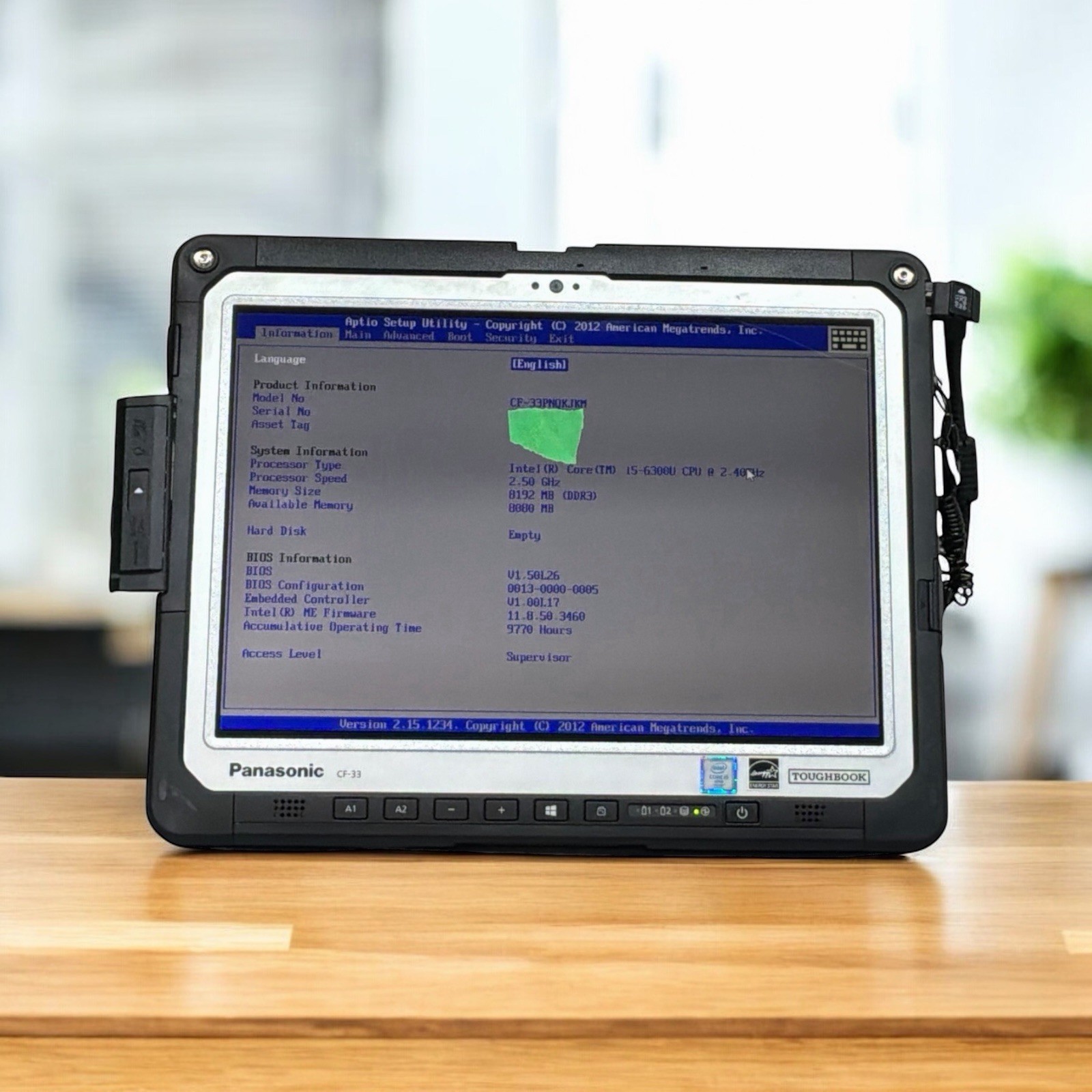 Panasonic Toughbook CF-33  i5-6TH GEN 2.4GHz 8GB RAM Touch  4,000-9,800 HRS