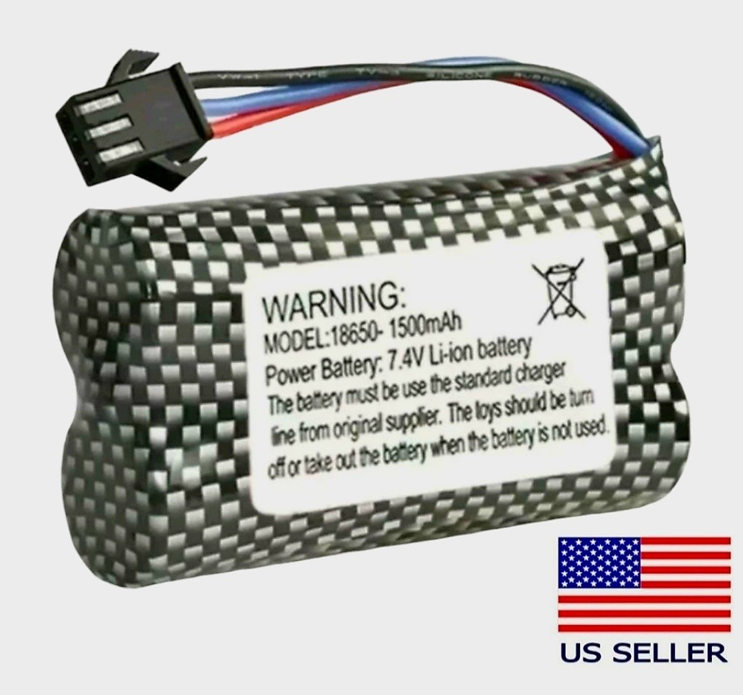 For Monster Truck Pickup Toys7.4V 1500mAh Li-ion Battery 18650 with SM-3P Plug