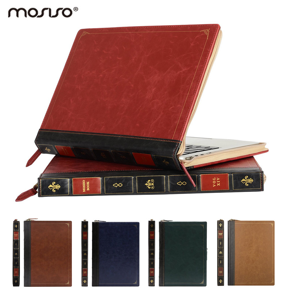Mosiso PU Case for Macbook Air Pro 13 15 Leather Sleeve Book Case Cover 2018