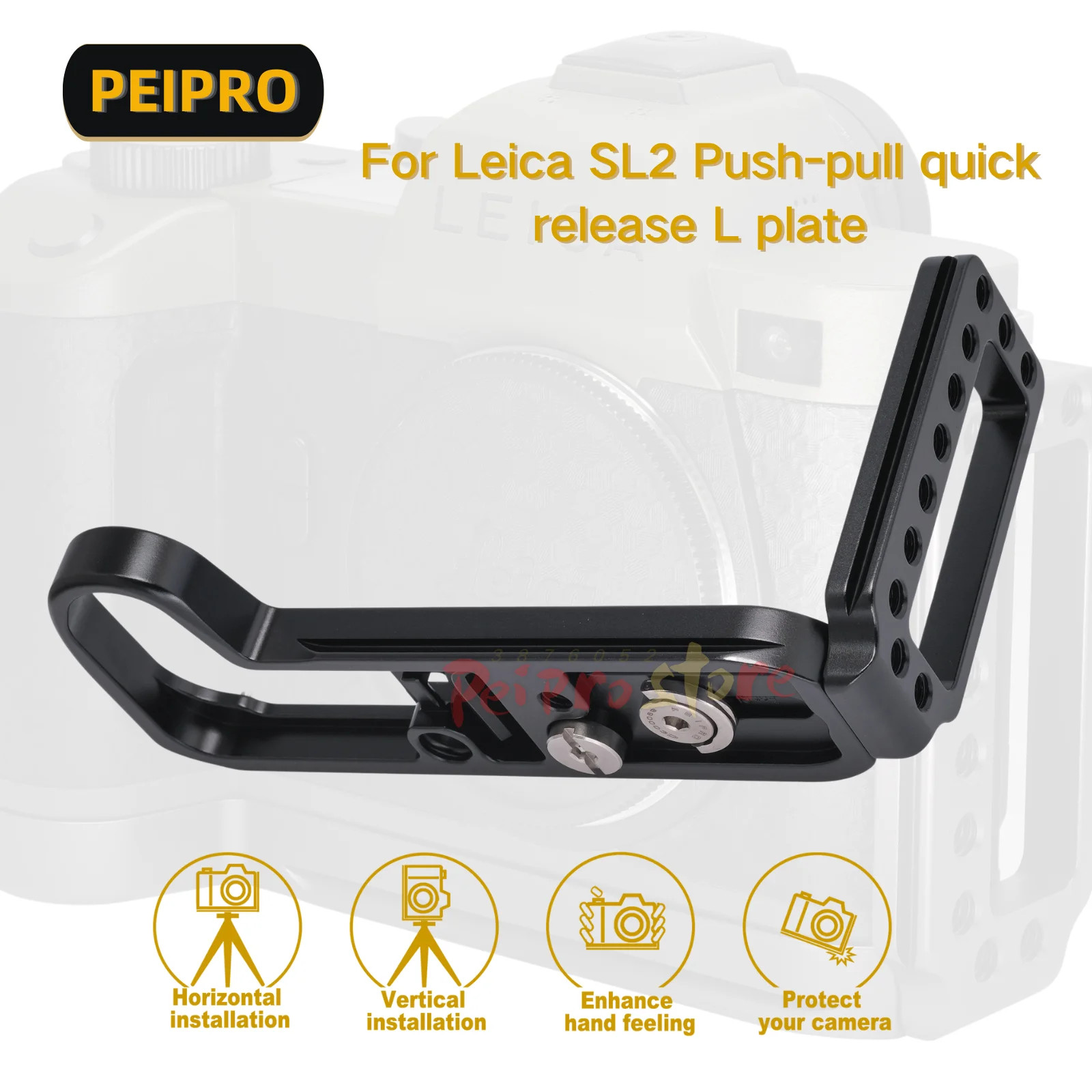 Peipro SL2 Quick Release Push-Pull L Plate Bracket Holder for Leica SL2 SL2-S
